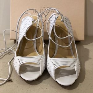 Alexandre Birman Haley White Python Lace Pumps 41